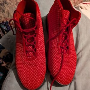 Red Lace-Up Sneakers